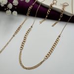 سرویس طلا کارتیه با زنجیرهای تخت و طراحی کلاسیک از طلای ۱۸ عیار