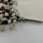 انگشتر طلا سولیتر سفید با نگین برفی زنانه