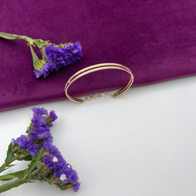 alt="دستبند النگویی طلا دو لاین ۳.۳۵ گرم"