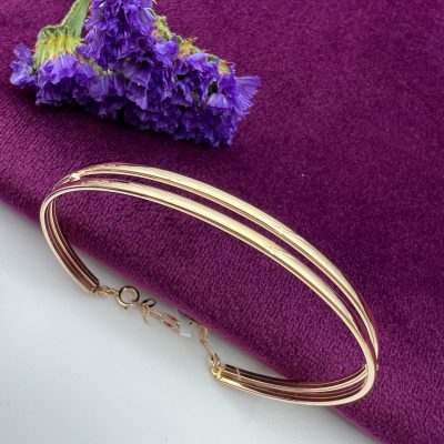 alt="دستبند النگویی طلا دو لاین ۳.۳۵ گرم"